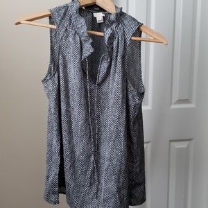 Women's JCrew herringbone ruffle top size 8